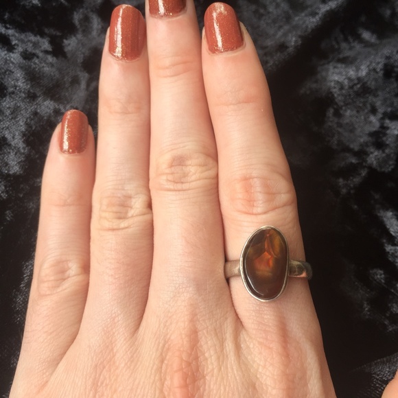 Beautiful Fire Agate Ring - Size 6.5 - Picture 2 of 2